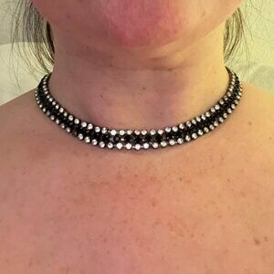 Black & White Vintage Rhinestone Choker